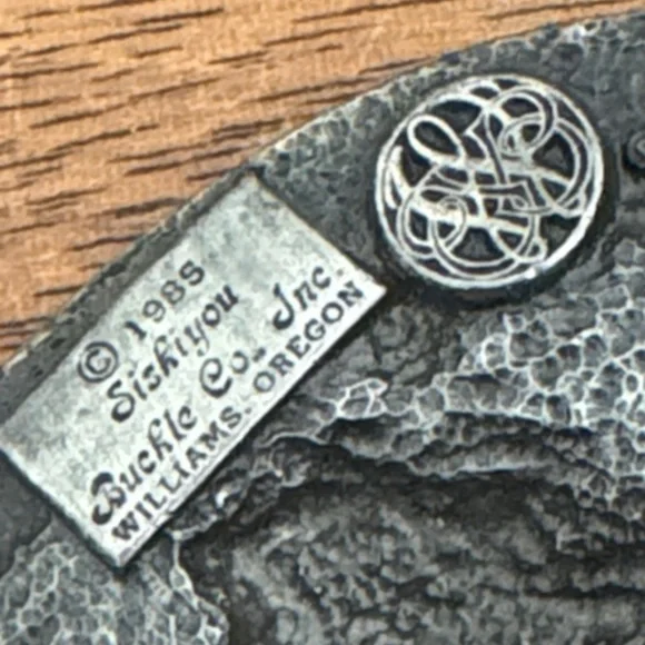 Western Rose Small Siskiyou Belt Buckle Vtg 1985 Metal - Picture 3 of 10
